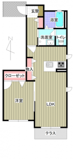 ラ・メゾンGORYO　105　間取り(間取)