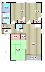 ヴィラくすの木4　102　間取り(間取)