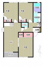 ヴィラくすの木4 101 間取り(間取) ヴィラくすの木4 101 間取り(間取)